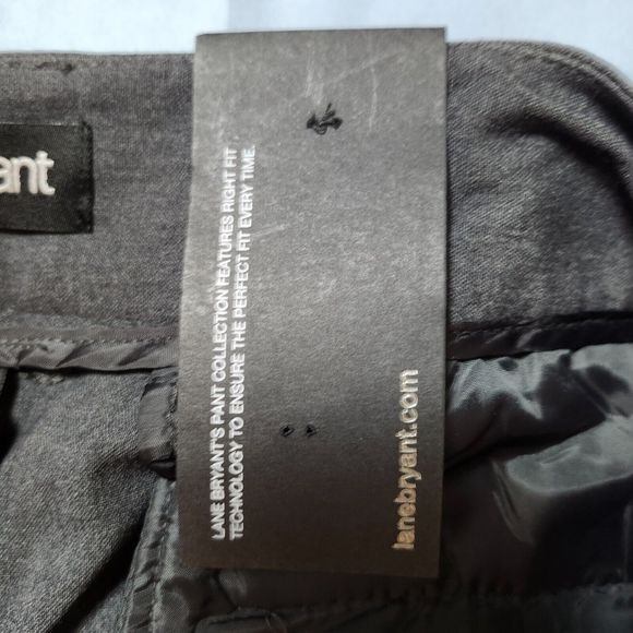 NWT Lane Bryant Plus Size 14 Classic Trouser Pants Gray Nipped at Knee Wider Leg - Picture 9 of 12